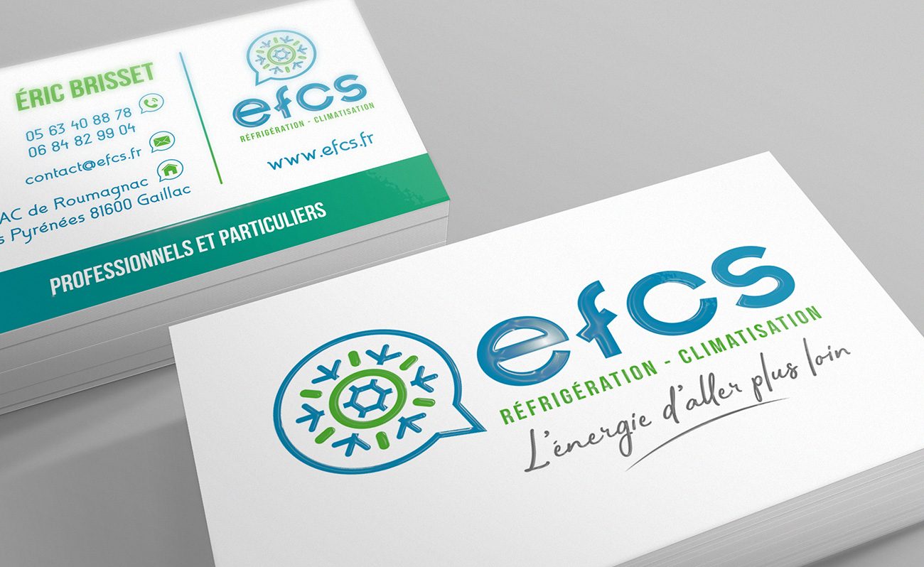 Conception graphique de la carte de visite d'EFCS