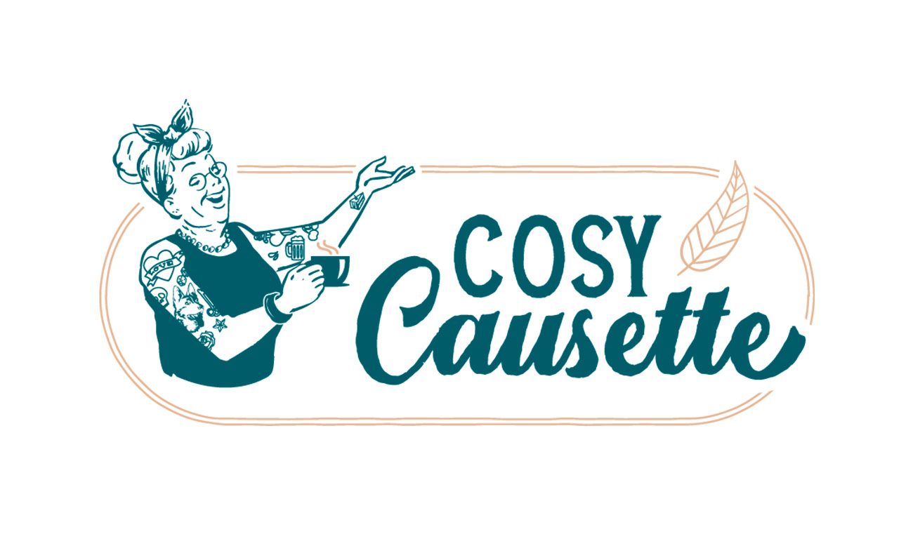 Version longue du logo Cosy Causette en couleurs