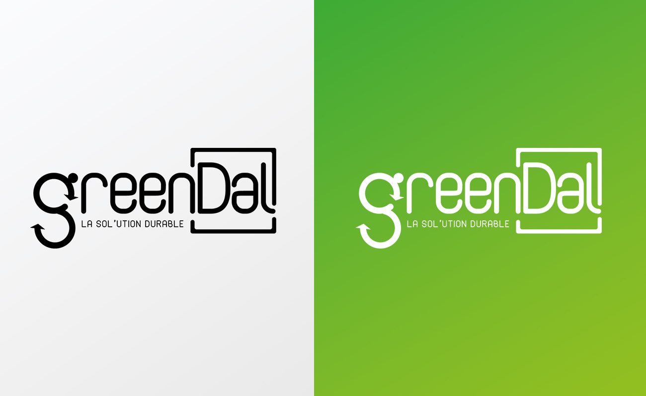 Conception graphique version Noire et version blanche du logo GreenDal